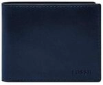 Fossil Derrick Portemonnaie-Set aus Leder oder Polyester f&uuml;r M&auml;nner Indigoblau