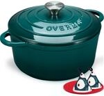 Overmont Br&auml;ter emaille Gusseisen Topf - Schmortopf 24cm backofengeeignet - mit