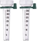 Relaxdays Regenmesser 2er Set, mit Halterung, Niederschlagsmesser Garten, Skala 35