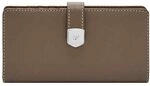 Fossil Lennox Leder oder Polyester Geldb&ouml;rse f&uuml;r Damen Kaffeebraun 17.15 cm L x