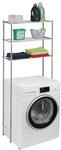 Relaxdays Waschmaschinenregal Metall, 3 Ablagen, HBT 162,5x67x30 cm, Silber