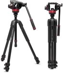Manfrotto 055 Video-Stativ mit 502 Video-Fluid-Kopf, Aluminium, professionelles
