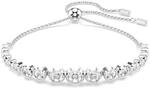 Swarovski Imber Tennis Armband, Rhodiniertes Damenarmband mit Wei&szlig;en Kristallen in