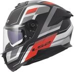 LS2, Integraler Motorradhelm STREAM II VINTAGE Matt Black Grey Red, XXS
