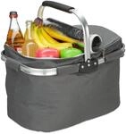 Relaxdays Einkaufskorb mit K&uuml;hlfunktion, faltbar, Deckel, Henkel, 27 Liter, Thermo