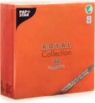 Papstar, 50 Servietten "ROYAL Collection" 1/4-Falz 40 cm x 40 cm nektarine,...