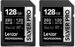 Lexar Silver PRO SD Karte 2x128GB, UHS-II SD Speicherkarte, V60, U3, C10, bis zu