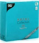 Papstar 81748 50-Servietten "Royal Collection" 1/4-Falz 20 x 20 cm, t&uuml;rkis
