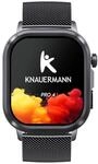 Knauermann PRO 4 (2026) Eckig Schwarz - EKG Gesundheitsuhr mit Blutdruck, Puls und