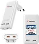 Verbatim Fold 'n' Go GaN Charger 65W, 2 Ports USB-C Ladeger&auml;t, faltbar, PD3.0,