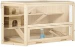 PawHut Hamsterk&auml;fig 3 Etagen Nagarium Hamster Gehege 115x60x55cm Naturholz 