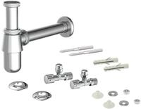 KIRCHHOFF Siphon, Waschbecken Abfluss inkl. Eckventil &frac12; Zoll Befestigung,