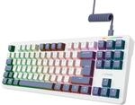 GXTrust 872 Xyra Gasket TKL Mechanische Tastatur QWERTZ Layout, Hot-Swap Creamy