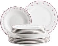 M&auml;ser Serie Lova, Tafelservice 12-teilig Porzellan &ndash; 6 Speiseteller 26 cm & 6