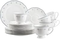 M&auml;ser Serie Lova, Kaffeeservice 18-teilig Porzellan &ndash; 6 Dessertteller 19,5...