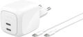 Belkin SmartProtect 2-Port USB C Ladeger&auml;t, 67W, GaN-Ladeger&auml;t mit 2-m-USB-C-Kabel,