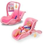 BABY born Babyschale Pink, Puppen-Babyschale mit Tragegriff, Sicherheitsgurt und