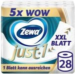 Zewa Just1 Toilettenpapier ohne H&uuml;lse mit extra gro&szlig;en T&uuml;chern, 7 Packungen mit je