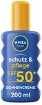 NIVEA SUN Schutz & Pflege Sonnenspray LSF 50+ (200 ml), Sonnencreme Spray f&uuml;r 48h