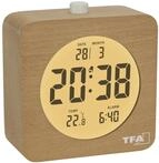 TFA Dostmann Wecker Holz digital mit Innentemperaturanzeige, 60.2049, aus...