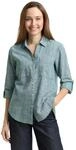 TOM TAILOR Damen 1035247 Bluse Mit Brusttaschen Aus Baumwolle, 12818 - Deep Meadow