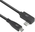ACT USB C Winkel Kabel 3m, PD 60W USB C Winkelstecker 90 Grad, recht nach