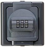 Kopp Blue Electric - Schutzkontakt-Steckdose mit Zahlenschloss, Farbe: anthrazit,