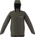 adidas Men's Terrex Multi Essentials 2 Layer Rain Jacket, olive strata, L