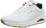 Skechers Herren Uno Stand On Air Sneaker, White Durabuck Navy Red Trim, 42.5 EU