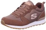 Skechers Damen 111 Sportschuhe, Schokoladenbraunes Wildleder, Nylon, rotgoldener