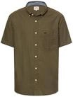 camel active Herren Kurzarmhemd mit Kontrastdetails Olivgr&uuml;n, menswear-4XL
