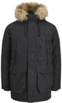 JACK & JONES Herren Jjcamp Faux Fur Parka Pls, Black, 5X_l