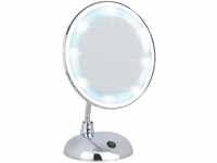 WENKO LED Kosmetikspiegel Style Chrom - Standspiegel, Kunststoff, 17.5 x 28 x...