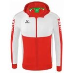 Erima Herren Six Wings Trainingsjacke mit Kapuze (1032215), rot/wei&szlig;, L