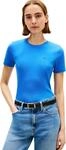 Tommy Hilfiger Damen Slim Cody C-Nk Ss Ww0Ww40587, Blau, L