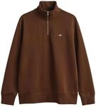 GANT Herren REG Shield Half Zip Sweat Sweatshirt, Mahogany Brown, XL