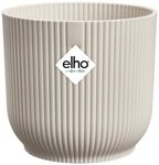 elho Vibes fold rund 22cm Blumentopf - Linen White | &Oslash; 22 x H 20.2 cm | F&uuml;r den