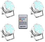 Cameo ROOT PAR 6 WH SET 1 - Set bestehend aus 4 x CLROOTPAR6WH inkl. IR-Fernbedienung