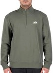 Alpha Industries Half Zip Sweater SL Sweatshirt f&uuml;r Herren Dark Olive