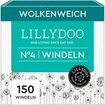 LILLYDOO hautfreundliche Baby Windeln - Gr&ouml;&szlig;e 4 (9+ kg), Monatsbox (150 St&uuml;ck),