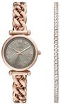 Fossil Carlie Uhr f&uuml;r Damen, Quarzwerk mit Edelstahl- oder Lederarmband