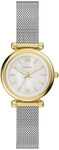 Fossil Carlie Watch f&uuml;r Damen, Goldfarbenes Quarz-Dreizeigerwerk mit