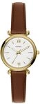 Fossil Carlie Watch f&uuml;r Damen, Goldfarbenes Quarz-Dreizeigerwerk mit