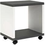 HAKU Beistelltisch auf Rollen mit Ablage granitoptik wei&szlig; MDF Couchtisch...