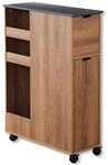 Kesper | Nischenregal mit M&uuml;lleimer & Rollen, Holzdekor | 2485113