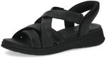 Caprice Damen Flache Sandale aus Leder, Schwarz (BLACK SOFTNAP.), 36