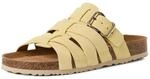 Tamaris Damen Fu&szlig;bett Pantolette Leder flach, gelb, 36 EU