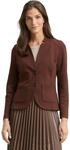 TOM TAILOR Damen 1038703 Basic Ottoman Blazer mit Taschen, 27506 - Dark Pecan Brown,