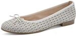 Tamaris Damen Ballerina Leder flach, wei&szlig;, 37 EU