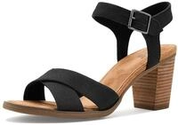TOMS Damen Majorca Cutout Heeled Sandal, Schwarz Melange gewebt, Gr&ouml;&szlig;e 41